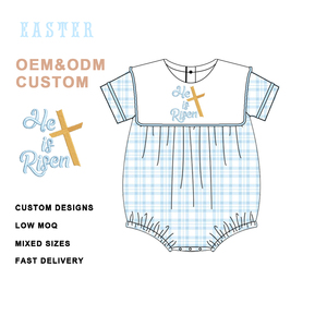 Abiti da Boutique <span class=keywords><strong>per</strong></span> bambini <span class=keywords><strong>di</strong></span> primavera è cresciuto vestito da pasqua ricamato 100% abiti da bambina in maglia morbida <span class=keywords><strong>di</strong></span> <span class=keywords><strong>cotone</strong></span> con cintura - Product Image 4
