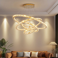 Conception moderne européenne Processus de galvanoplastie Suspension linéaire en cristal à LED pour le salon