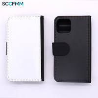 Étui de téléphone en cuir PU mini SCCFMM pour iPhone 13, coque de téléphone à sublimation avec emplacements pour cartes bancaires, étui de protection pour impression DIY
