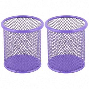 Round Mesh Pen Cup Metal Pencil Holder for Desk <b>Office</b> Pen Organizer - Product Image 5