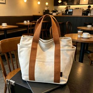 Eco Reusable <b>Plain</b> Blank Calico Organic Cotton <b>Canvas</b> Shopping Tote Bag - Product Image 1