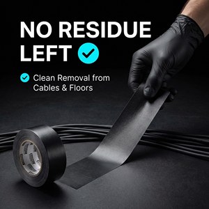 Cinta Adhesiva Negra Premium - Cinta de Tela Mate Resistente al Agua para Gestión de Cables en Escenarios - Product Image 2