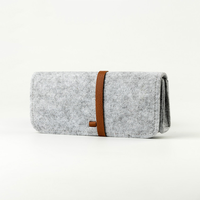 Étui à lunettes fin en feutre avec logo personnalisé, étui à lunettes pour femme, pochette pour lunettes de soleil
