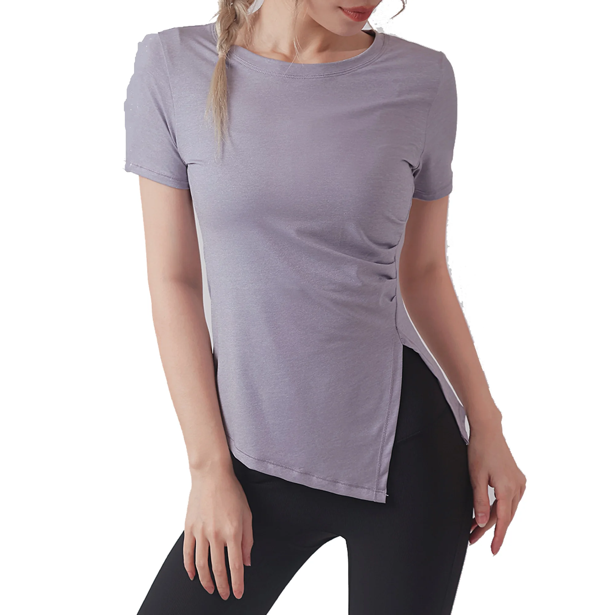 YIYI Size Plus Women Fitness Clothing Yoga High Quality Gym Quick Dry Short Sleeve Tops Round Collar Baggy Sports Women T-shirt