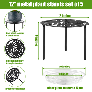 Support d'angle robuste en fer thermolaqué pour plantes d'intérieur/extérieur avec trous de drainage, idéal pour balcon et pot de fleurs - Vente en gros - Product Image 2