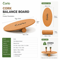 Planche d'équilibre en bois naturel, planche d'équilibre pour le yoga, la remise en forme, l'entraînement de la force du tronc, utilisation à domicile ou en salle de sport