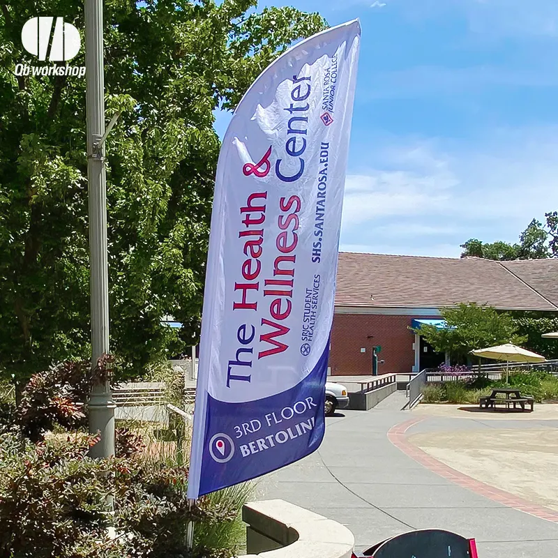 Outdoor Event Flying Wind Beach Feather Flags Banners Double Sided Printed Promotion Advertising Flag Bannner