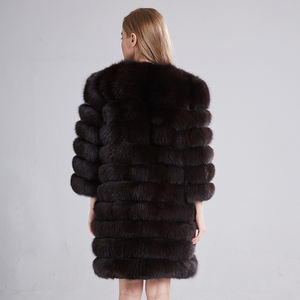 Cappotti Lunghi da Donna in Vera <span class=keywords><strong>Pelliccia</strong></span> di Volpe Morbidi e Soffici con <span class=keywords><strong>Maniche</strong></span> Rimovibili Fornitura Fabbrica Cinese - Product Image 6