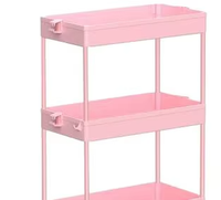 Chariot de rangement multifonctionnel robuste à 3 niveaux en plastique, mobile, pour espaces étroits, avec roues