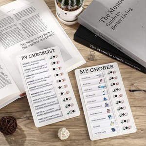 Liste de contrôle de mémo réutilisable <span class=keywords><strong>pour</strong></span> vérifier les articles et les formulaires Bonne habitude <span class=keywords><strong>Tableau</strong></span> de liste de tâches Portable RV Liste de contrôle <span class=keywords><strong>Tableau</strong></span> de mémo en plastique - Product Image 3