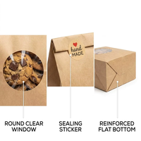 Sacs à pain en plastique avec fenêtre en papier, sacs en papier avec lien et fermeture métalliques pour grains de café, sacs en papier kraft personnalisés