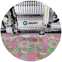 Máquina de Bordar de Alta Velocidad Modelo Popular Galaxy de 12/15 Agujas, de Una Sola Cabeza, para Lentejuelas y Cuentas, para Vestidos, Telas, con Software DAHAO
