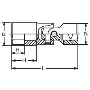 KOKEN - 3340M-75-17 3/8 ''Universal Deep socket - EAN 4991644045709 HAND SOCKETS 3/8" - Product Image 2