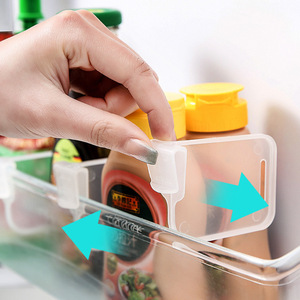 Adjustable Snap On Divider Clips For Refrigerator Door Storage Organizer With Clip On Lids Rectangle Shape Multifunctional - Product Image 2