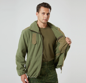 Veste polaire d'hiver DF816 vert olive vert sauge, vente en gros, avec fermeture éclair sur la poitrine - Product Image 4