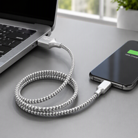 Kabel Pengisian Cepat Tipe-C ke USB-A dengan Pelindung Nilon untuk Ponsel dan Transfer Data