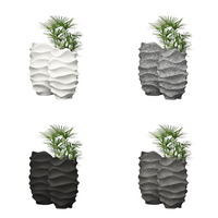 Pot de fleurs en fibre de verre de style simple et rustique, grand cylindre léger, durable et écologique pour la décoration extérieure de la maison et du jardin