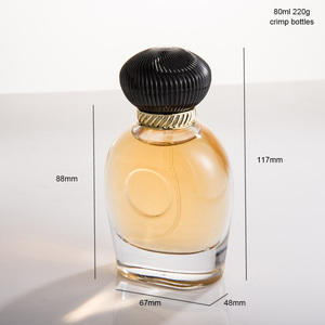 High Quality 80ml Clear Glass Cylindrical Perfume Bottle Flat <strong>Spray</strong> with Round Label <strong>Window</strong> Fragrance Bottle - Product Image 6