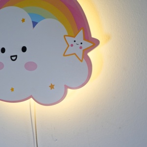 Lámpara de Pared Infantil con Diseño de Nube y Arcoíris, Decorativa, USB 5V, Ecológica para Habitación Infantil - Product Image 2