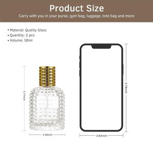 Atomizador de Perfume Portátil de Vidrio de Alta Calidad de 30 ml, Botella con Grabado en Color Dorado y Negro, Diseño Exquisito para Fragancia Corporal Femenina - Product Image 2