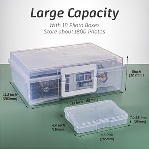 29514 trong suốt 4 "x 6" hình ảnh trường hợp và rõ ràng Craft thủ môn với xử lý-16 bên trong trường hợp nhựa lưu trữ container bo - Product Image 2