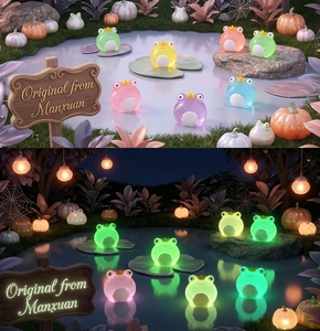 Adorables Ranas con Corona 3D que Brillan en la Oscuridad, Pequeños <span class=keywords><strong>Animales</strong></span> de Resina Pintados a Mano, Regalos de Estilo Fairycore, Recuerdos <span class=keywords><strong>para</strong></span> Fiestas de Halloween, Miniaturas - Product Image 2