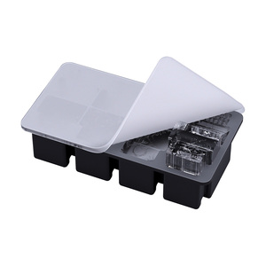 Thân Thiện Với Môi <span class=keywords><strong>8</strong></span>-Face Biểu Biểu Biểu Tính Mới <span class=keywords><strong>Ice</strong></span> <span class=keywords><strong>Cube</strong></span> Khuôn Tái Sử Dụng Silicone Vuông Ấm Đun Nước Với Nắp Cho Vui Vẻ Làm Đá - Product Image 1