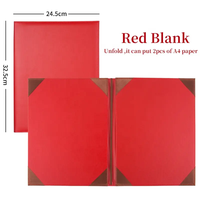 Vente en gros Cuir A4 Dossier Menu Couverture Certificat Titulaire Double Face Diplôme Couverture Avec Logo