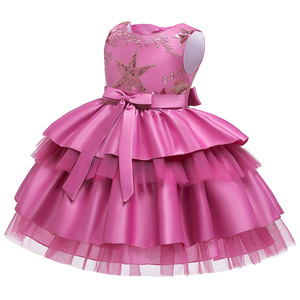Vestido de Tul con Estampado de Estrellas y Lazo para Bebés, Diseño de Princesa, Color Rosa, Importado de China - Product Image 2