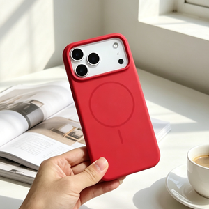 เคสโทรศัพท์ซิลิโคนแม่เหล็กสีพื้นทันสมัย ป้องกันการกระแทก สำหรับ iPhone 11 12 13 14 15 16 17 Pro Max - Product Image 1
