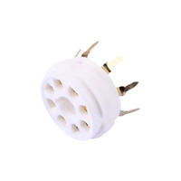 Conector de enchufe de tubo de cerámica octal dorado de 8 pines para montaje en PCB KT88 EL34 6L6 6550 6SL7 6SN7