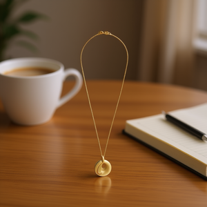 Collana in acciaio inossidabile con ciondolo a forma di lettera O da 1,9 cm, gioielli di moda su un solo lato - Product Image 2