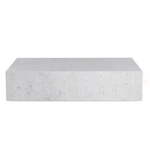 Tavolino da Caffè in Blocco di Marmo di Carrara Italiano, Cubo Moderno in Marmo Bianco - Product Image 4