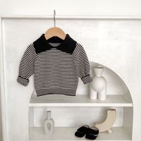 Vêtements en tricot pour bébé nouveau-né OEM ODM, pull rayé en coton 100% pour garçons, hiver