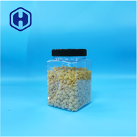 Pot à bonbons en PET transparent carré de 2250 ml avec couvercle à vis anti-fuite sans BPA de qualité alimentaire pour les collations, les biscuits