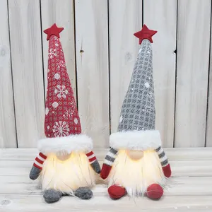 Usine Noël 2022 Festival de cadeau de Noël tricoté Gris Gonk Décor LED Light up Gnome Ornement