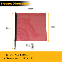 Bandera de seguridad para camión, roja y negra, impermeable, de malla, para colgar en la parte trasera, marcador de carga, bandera de visibilidad DOT para plataforma plana