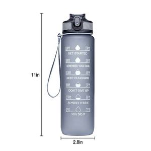 Filtro de paja de plástico personalizado para gimnasio, botella de agua con <span class=keywords><strong>marcador</strong></span> de tiempo para deportes, 500ml, 1L, 32 oz, 32 oz, sin BPA, Tritan - Product Image 5