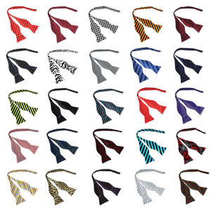 Mens untied <span class=keywords><strong>Bow</strong></span> quan hệ in bowties sọc sọc kẻ sọc beo Polka Dot tự <span class=keywords><strong>BOW</strong></span> TIE - Product Image 1