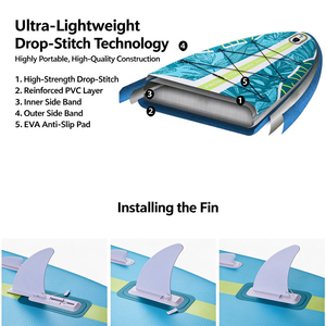 EIGFOH Tabla de Paddle Surf Inflable Profesional Portátil y Reforzada, Plegable, con Remo Ajustable - Product Image 3
