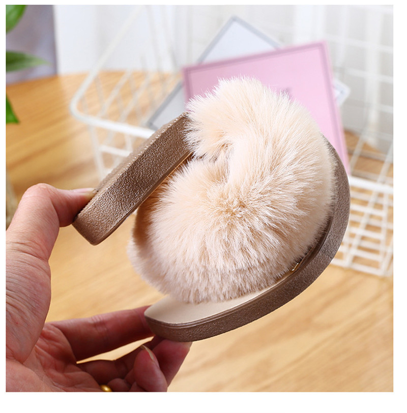 New Furry Slippers Women Fashion Non-slip Warm Soft Sole Slipper Sandals