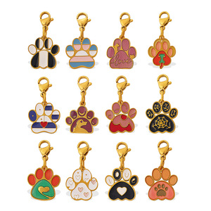 Gold Plated Stainless Steel Paw Print Charm Pendant Cute Animal Shape Unisex Fashion Jewelry Gift - Product Image 4