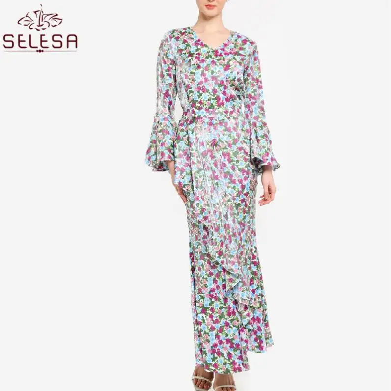 현대 패션 모로코 카프탄 간단한 스타일 캐주얼 긴 소매 맥시 드레스 이슬람 아바야 이슬람 패션