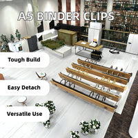 A5 Metall-Ringbuch-Clips mit Rückwand, 6 Abnehmbare Loseblatt-Bindungsstreifen für Datenbücher, Alben, Notizbücher und Ablageprodukte