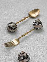 Ensemble de mini-cuillères créatives en coquillages naturels dorés, outil de mélange poli miroir pour café ou thé, idéal pour les fêtes à domicile ou les hôtels