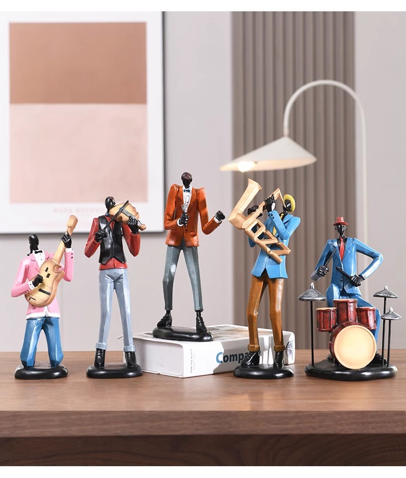 Vintage Jazz Band Ornaments - Creative Music Figures