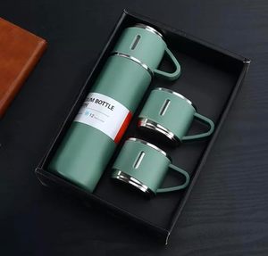 Christmas <b>Gift</b> 3-Piece Eco-Friendly <b>Large</b> Capacity Outdoor Travel Coffee/Tea Thermos Vacuum Flask Stainless Steel Water Bottle - Product Image 1