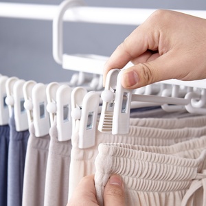 Magic Folding Clothes Hangers Non-Slip with Pinch <b>Clips</b> 360-Rotating Chrome Swivel <b>Hook</b> Heavy Duty Pants Hangers With <b>Hook</b> - Product Image 5