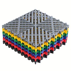 Dalles de sol en plastique PP antidérapantes haute résistance pour garage, durables, industrielles, pour intérieur, avec drainage rapide pour atelier automobile - Product Image 1
