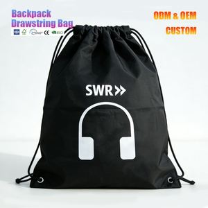 Promotional Cinch Large Polyester Foldable Waterproof Portable <b>Drawstring</b> <b>Backpack</b> for Sports Gym Swimming Beach - Product Image 1